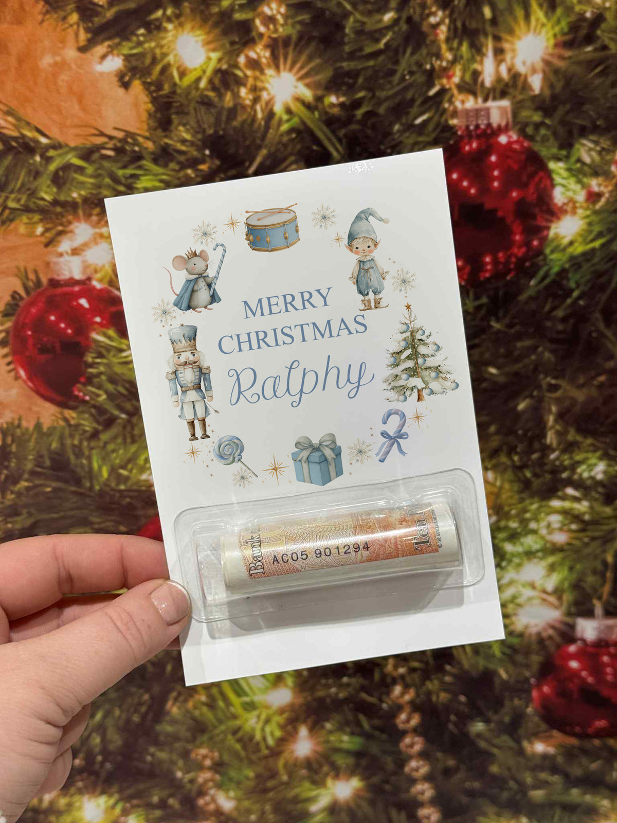 Personalised Christmas Money Holder Card- Xmas Gift