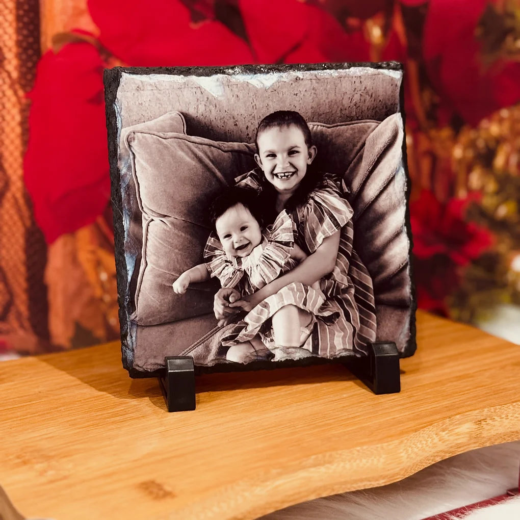 Personalised photo slate - approx 15x15cm