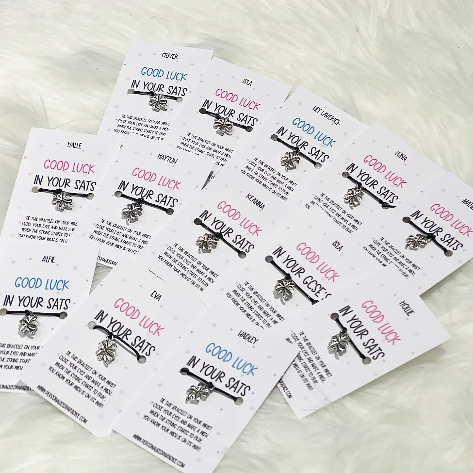 Good luck in your exams corded bracelet