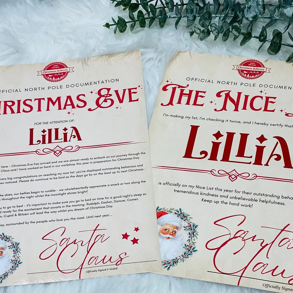 Santa letter and Nice List Set.