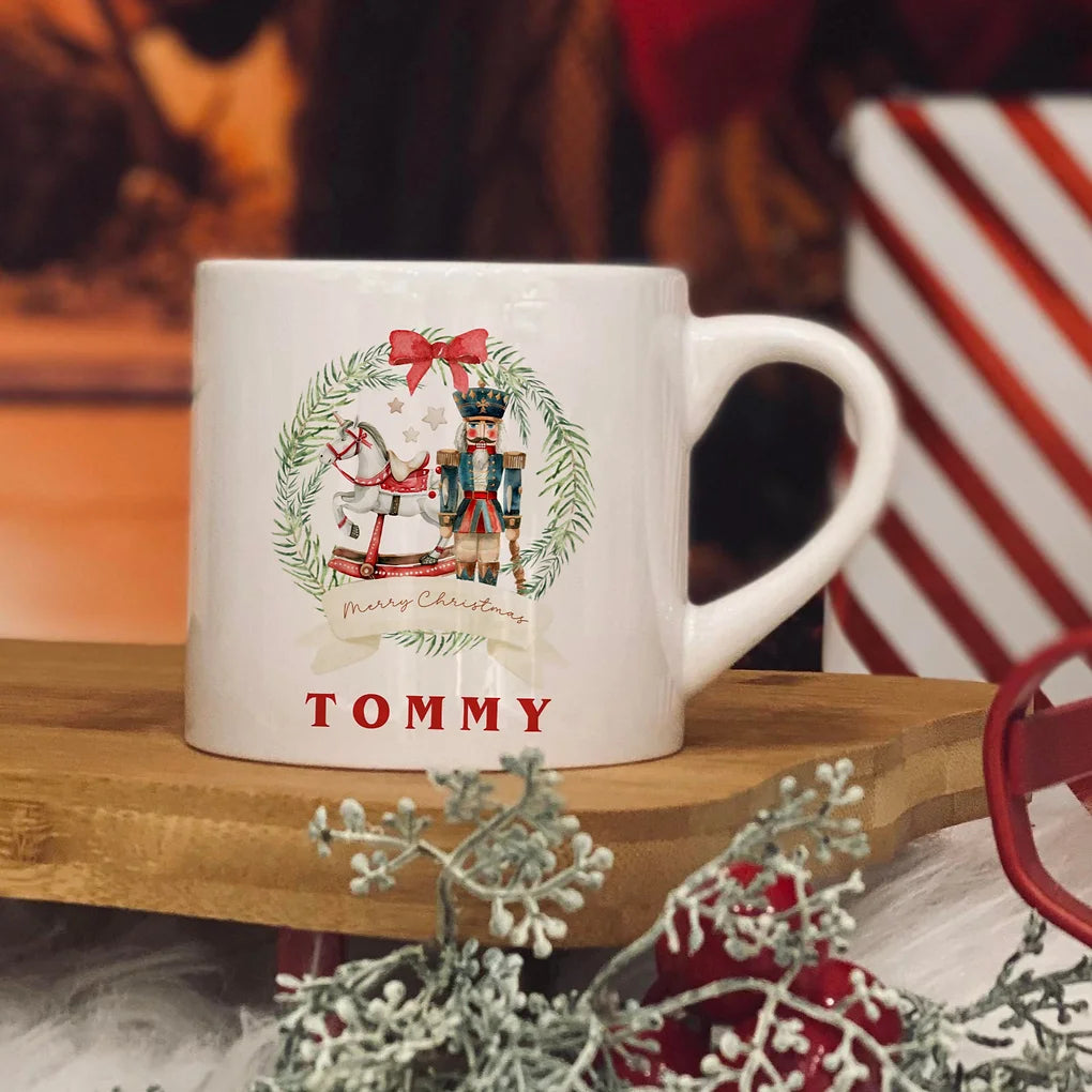 Personalised nut cracker design 6oz kids ceramic mug