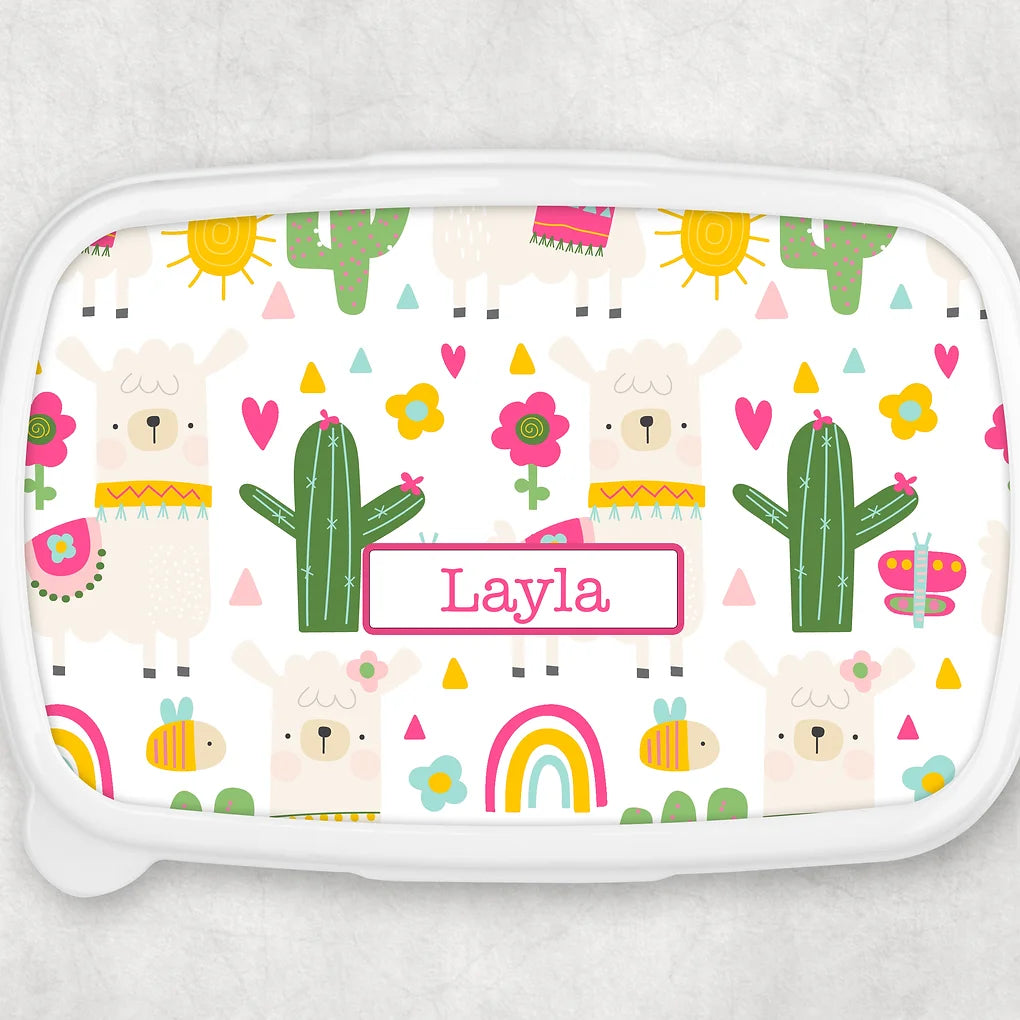 Personalised lunch / Snack Box - Llama Theme