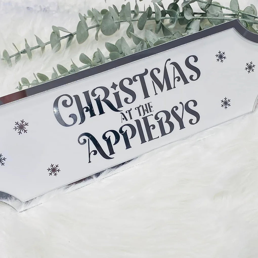 Personalised Christmas at the family name sign