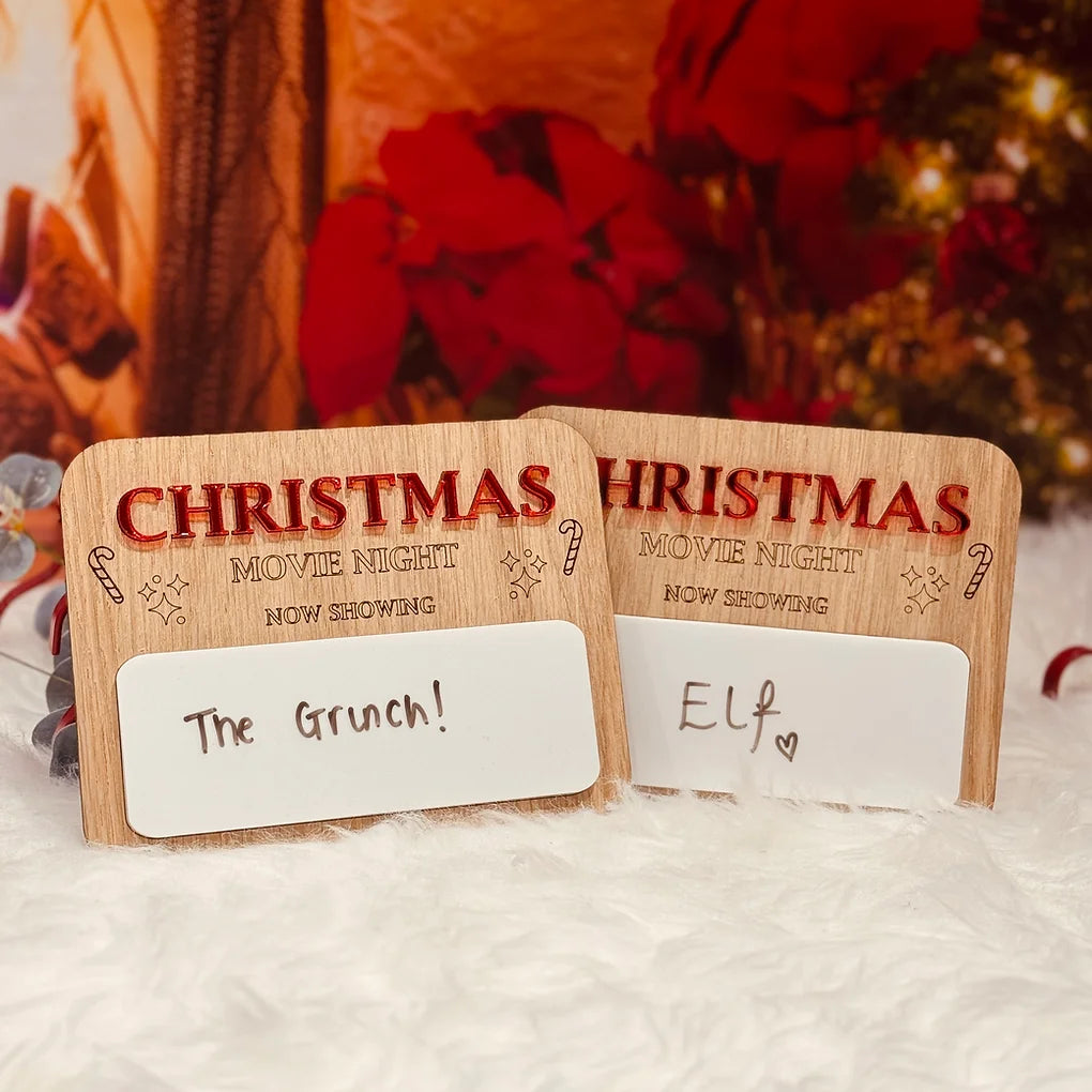 Christmas movie night dry erase board and pen