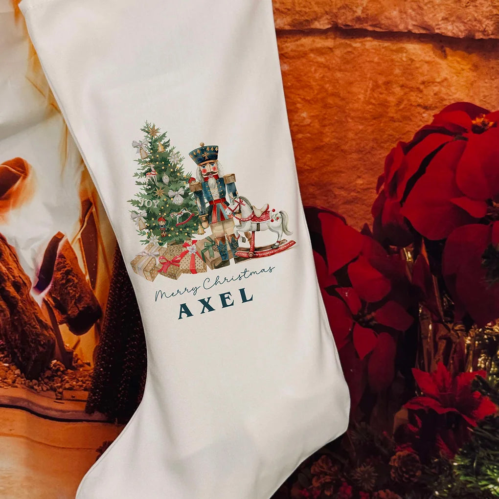 Personalised Christmas Stocking - Christmas nutcracker - bluedes
