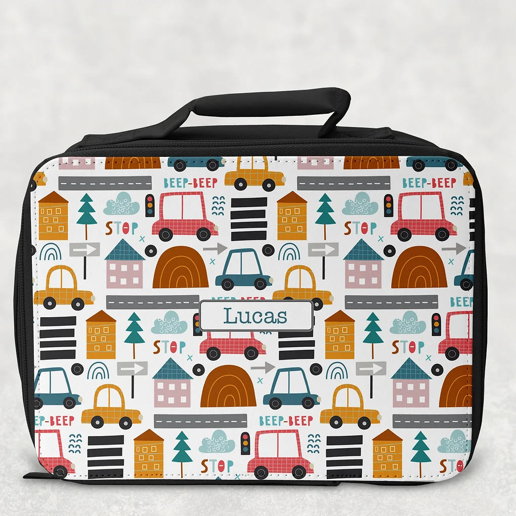 Personalised Lunch Bag - Cars theme.
