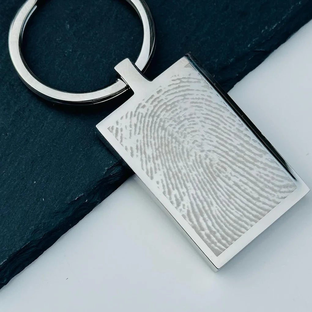 Engraved Rectangle Keyring - Photo gift