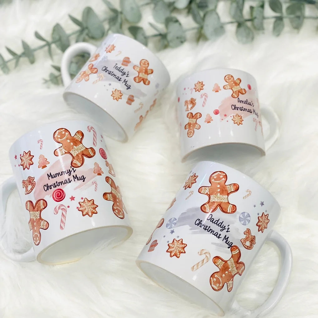 Personalised Gingerbread Theme Christmas Mug 11oz