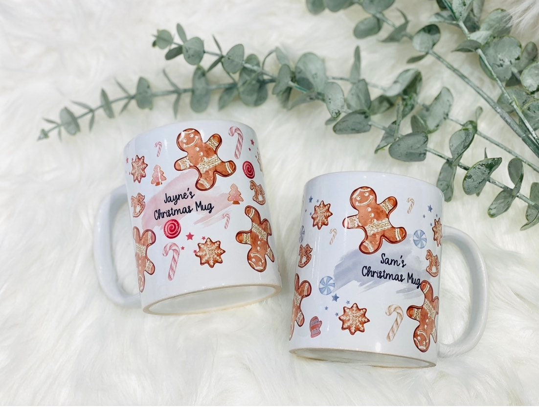 Personalised Family Christmas Mug - Ginger Bread Theme - Christmas Cup