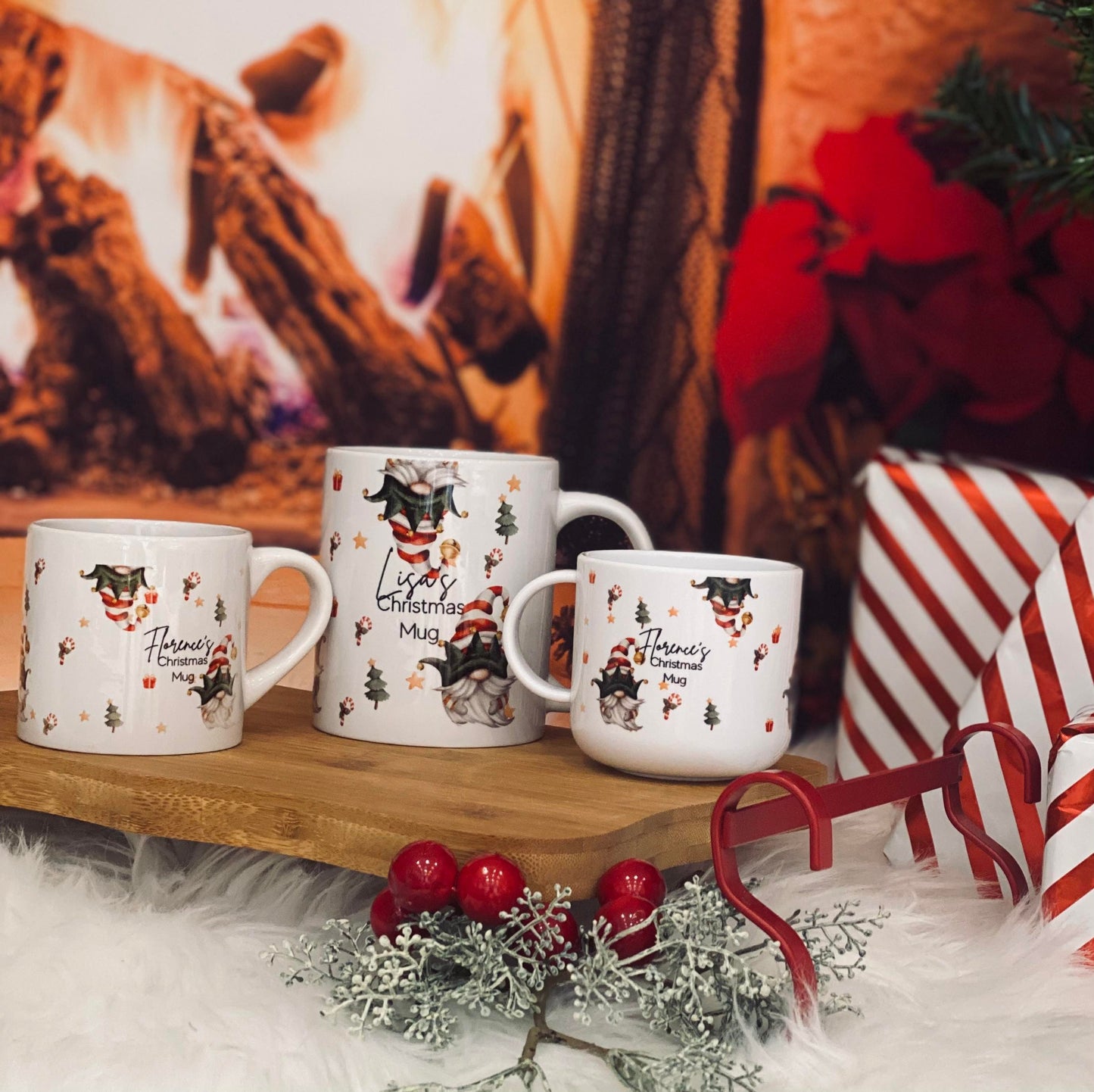 Childrens Mug - Christmas Eve Mug - 6 OZ Mug - Elf Gnome / Gonk Theme - Christmas Eve Mug