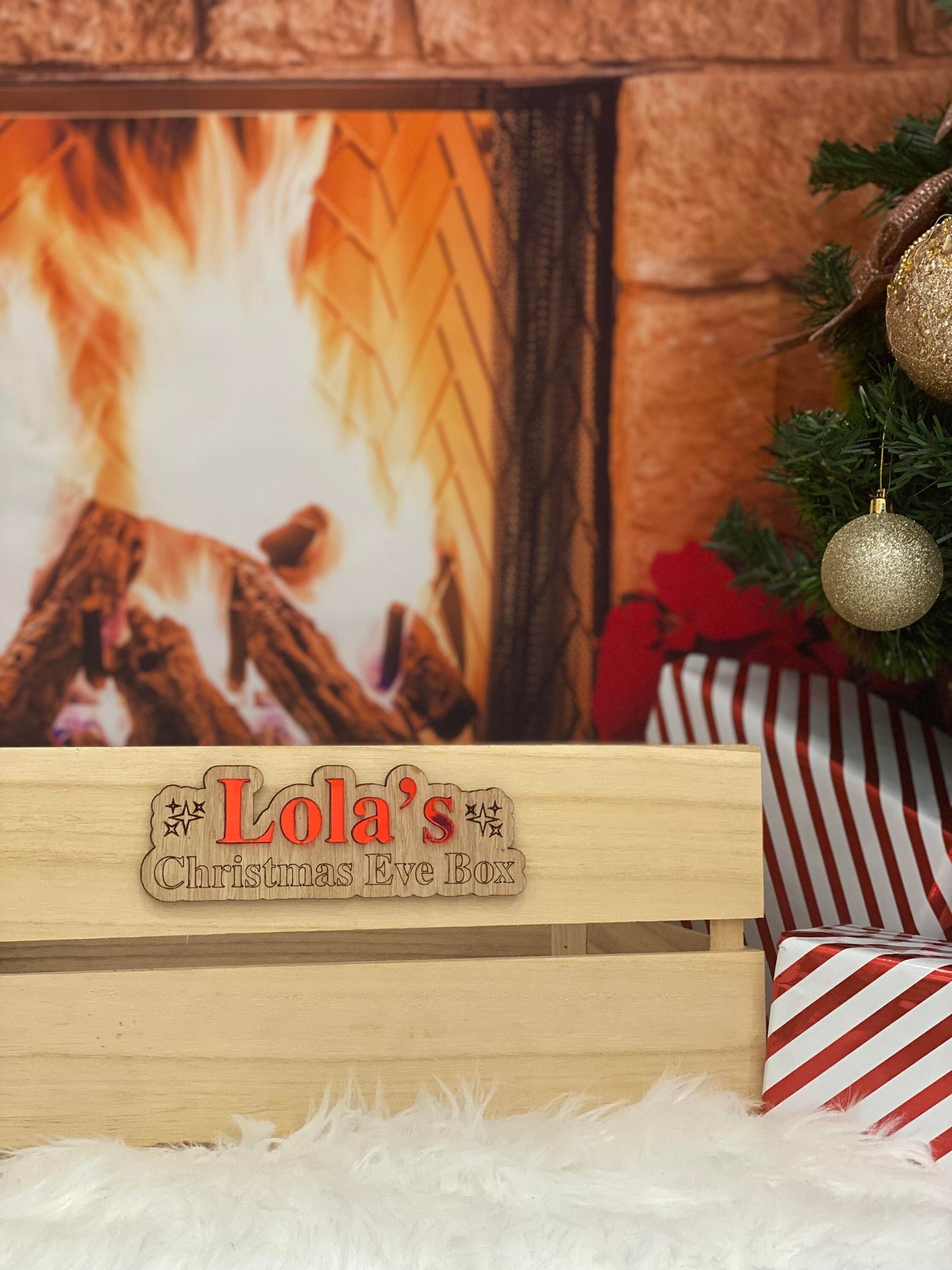 Personalised Christmas Eve Box / Magnetic Plaque - Crate Sign