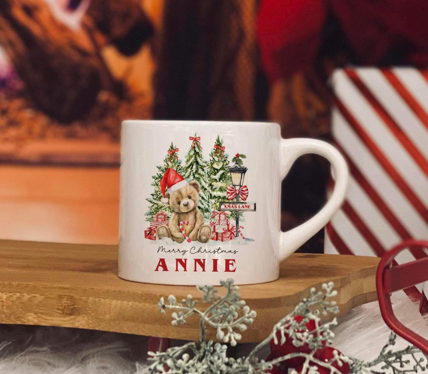 Childrens Mug - Christmas Eve Mug - 6 OZ Mug - Christmas Teddy - Christmas Eve Mug