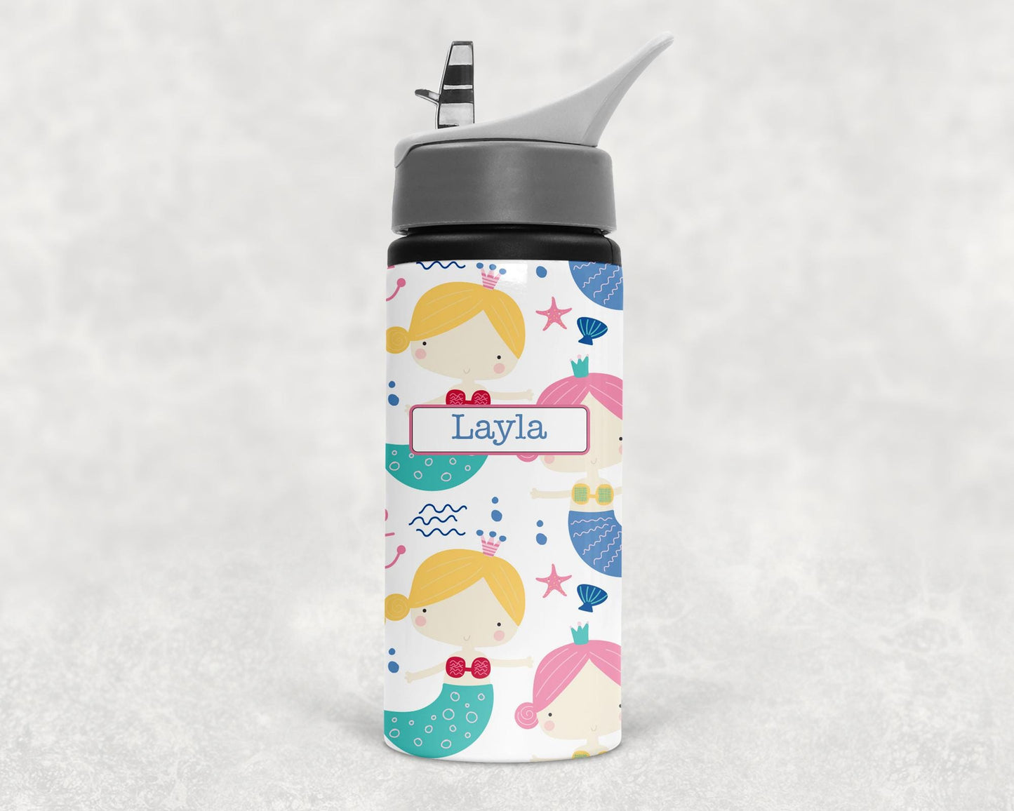 Personalised bottle - Mermaid theme- school bottle