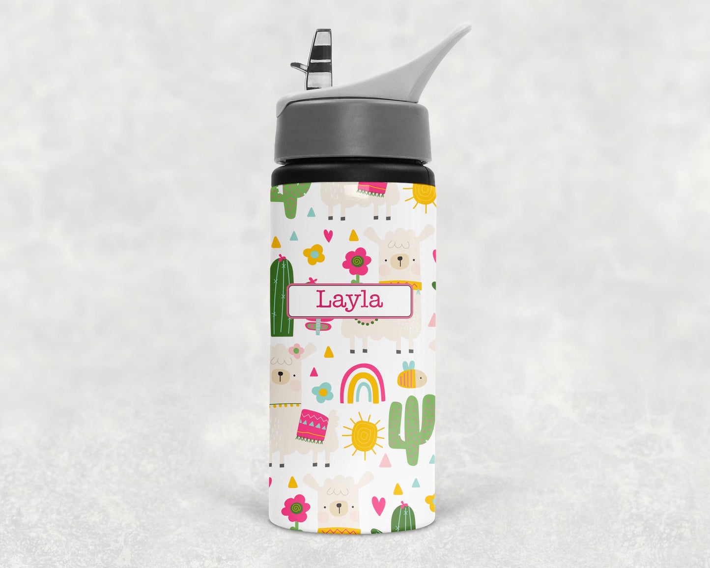 Personalised bottle - Llama theme- school bottle