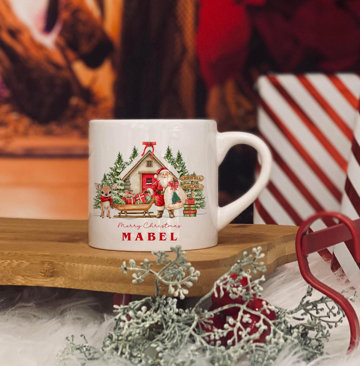 Childrens Mug - Christmas Eve Mug - 6 OZ Mug - North Pole Village - Christmas Eve Mug