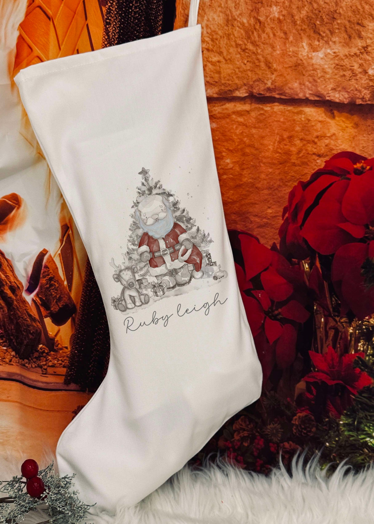 Personalised Christmas Stocking - Father Christmas design