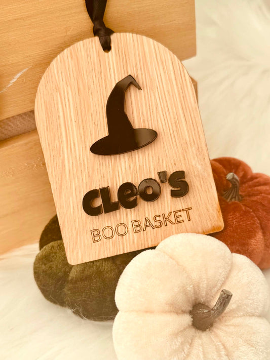 Personalised Boo Basket Tag - Witch Theme