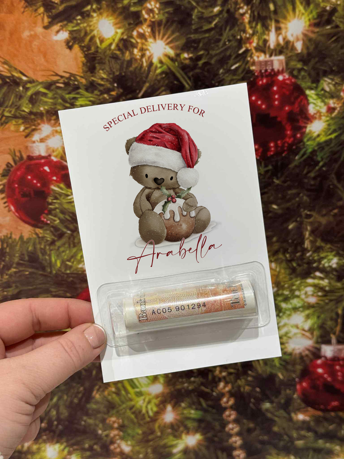 Personalised Christmas Money Holder Card- Xmas Gift