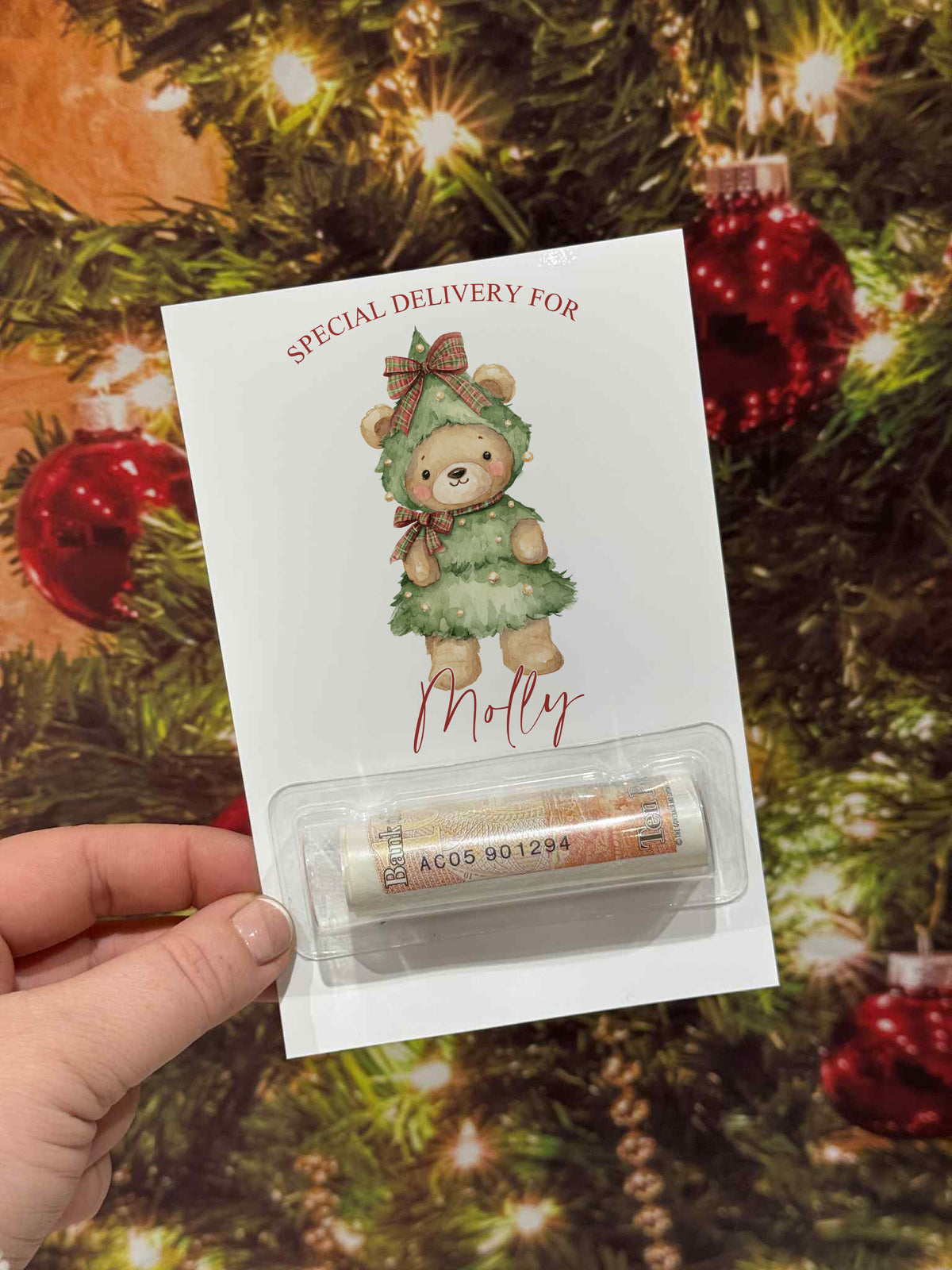 Personalised Christmas Money Holder Card- Xmas Gift