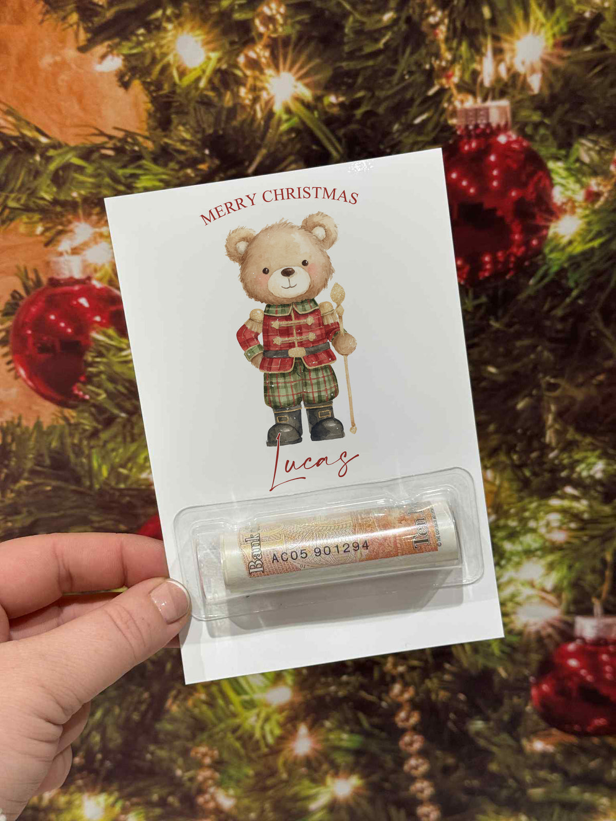 Personalised Christmas Money Holder Card- Xmas Gift