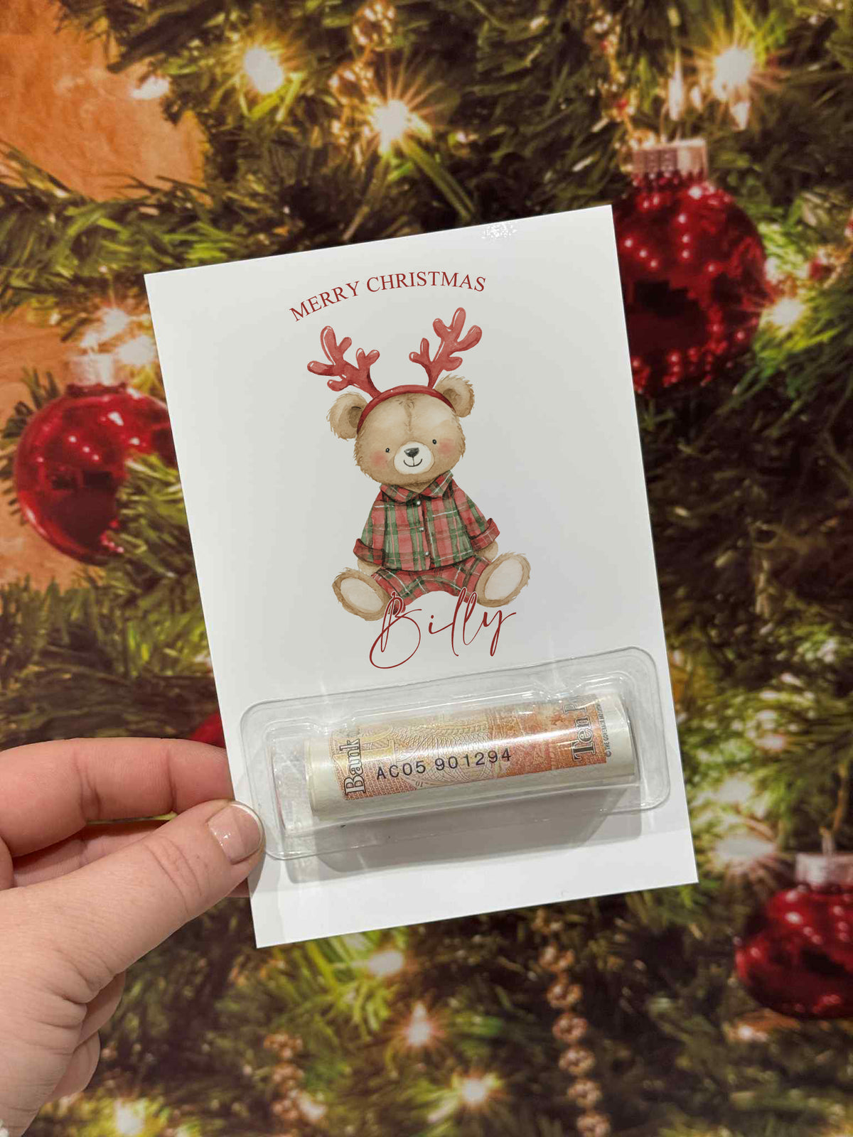 Personalised Christmas Money Holder Card- Xmas Gift