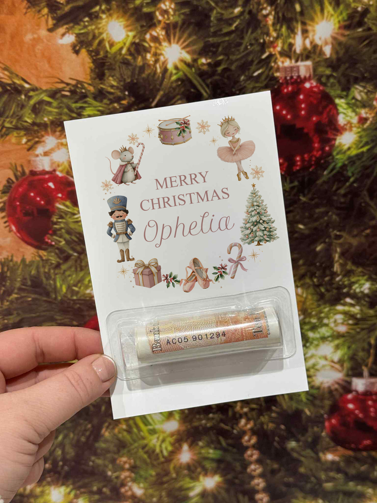 Personalised Christmas Money Holder Card- Xmas Gift