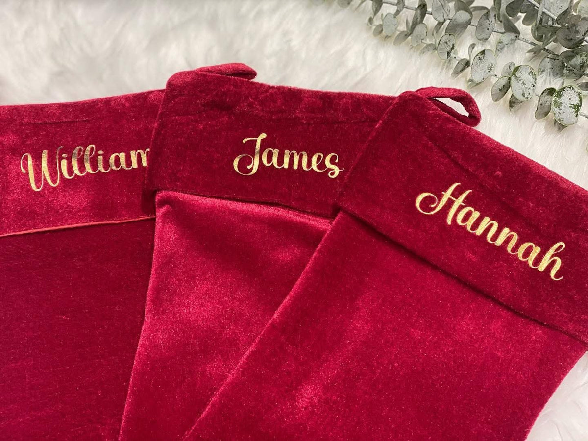 Personalised Red Velvet Christmas Stocking