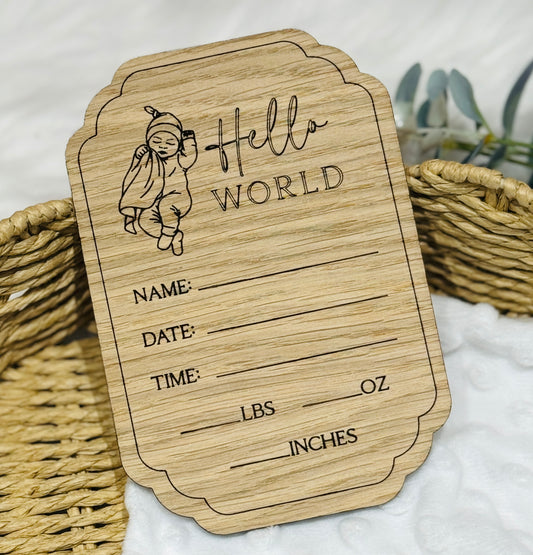 Hello World Birth Announcement.
