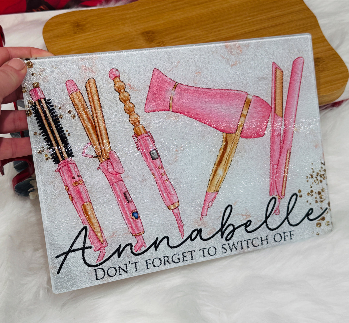 Personalised Glass Board dressing table saver