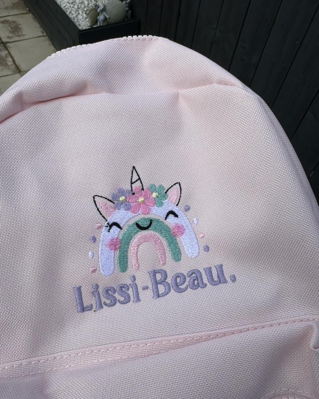 Embroidered Rainbow unicorn Kids Back Pack