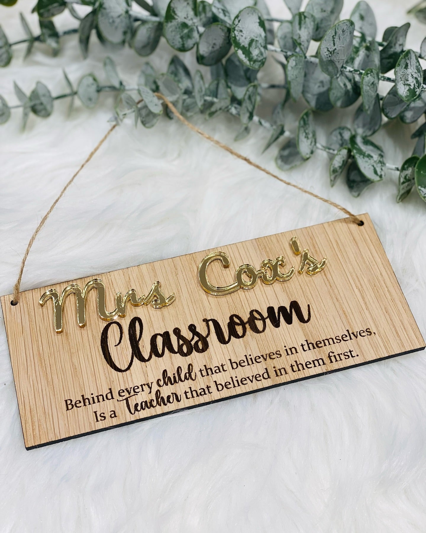 Personalised Teacher gift Classroom sign.