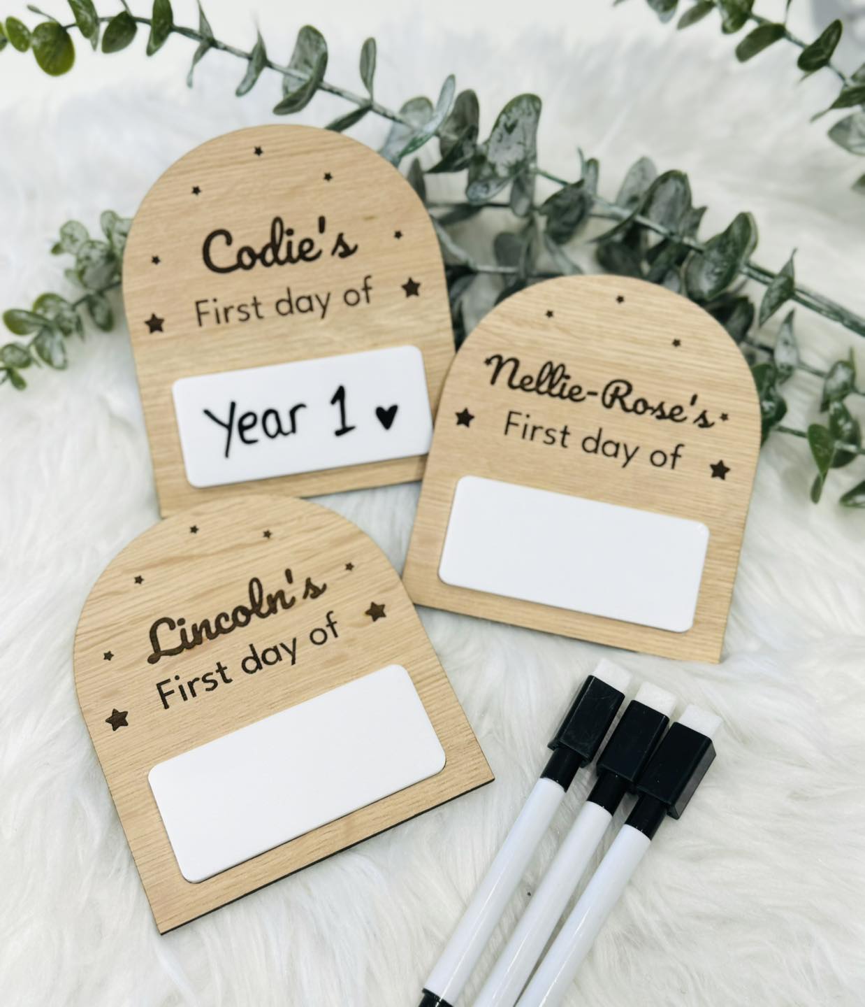 Engraved first day of school board photo prop