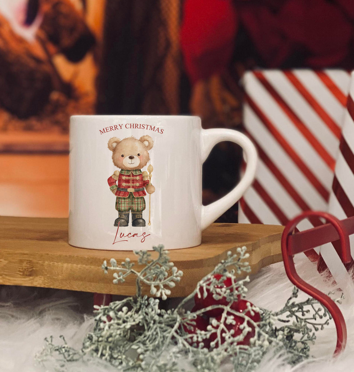 Personalised Christmas Nutcracker Bear design 6oz  kids ceramic mug