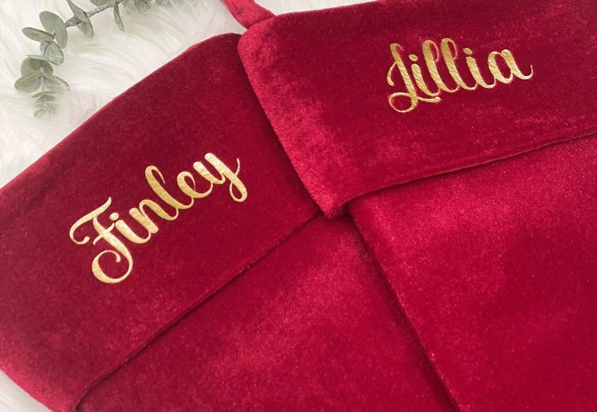 Personalised Red Velvet Christmas Stocking