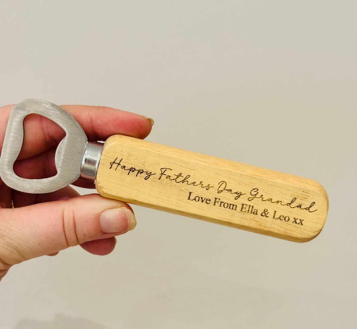 Engraved bottle opener - Bamboo
