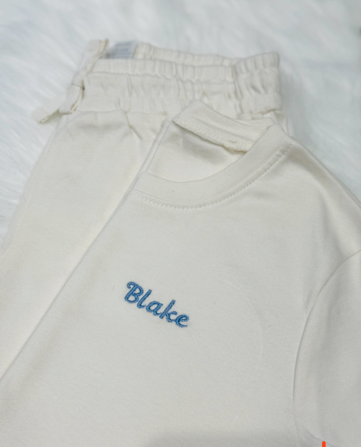 Kids cotton embroidered T-shirt and short set - Oat