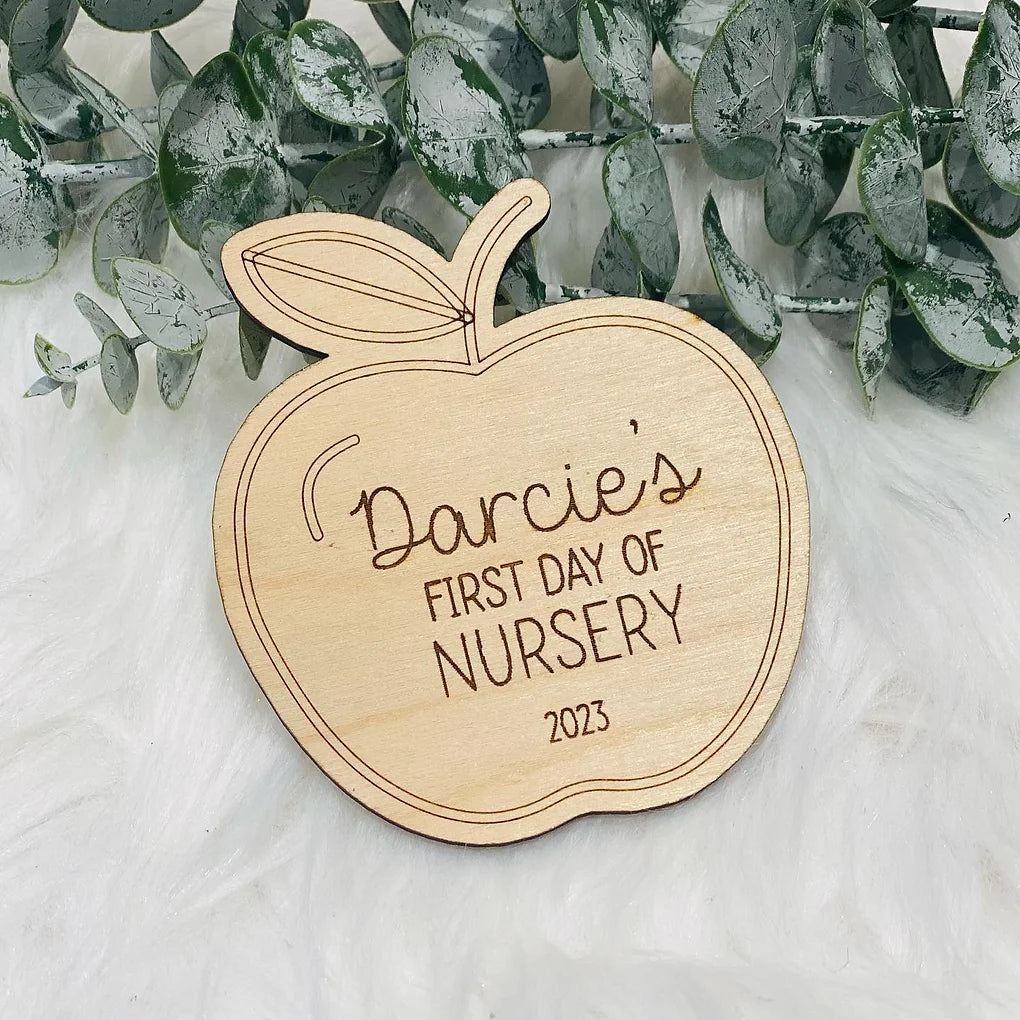 wooden first day at school photo prop / plaque