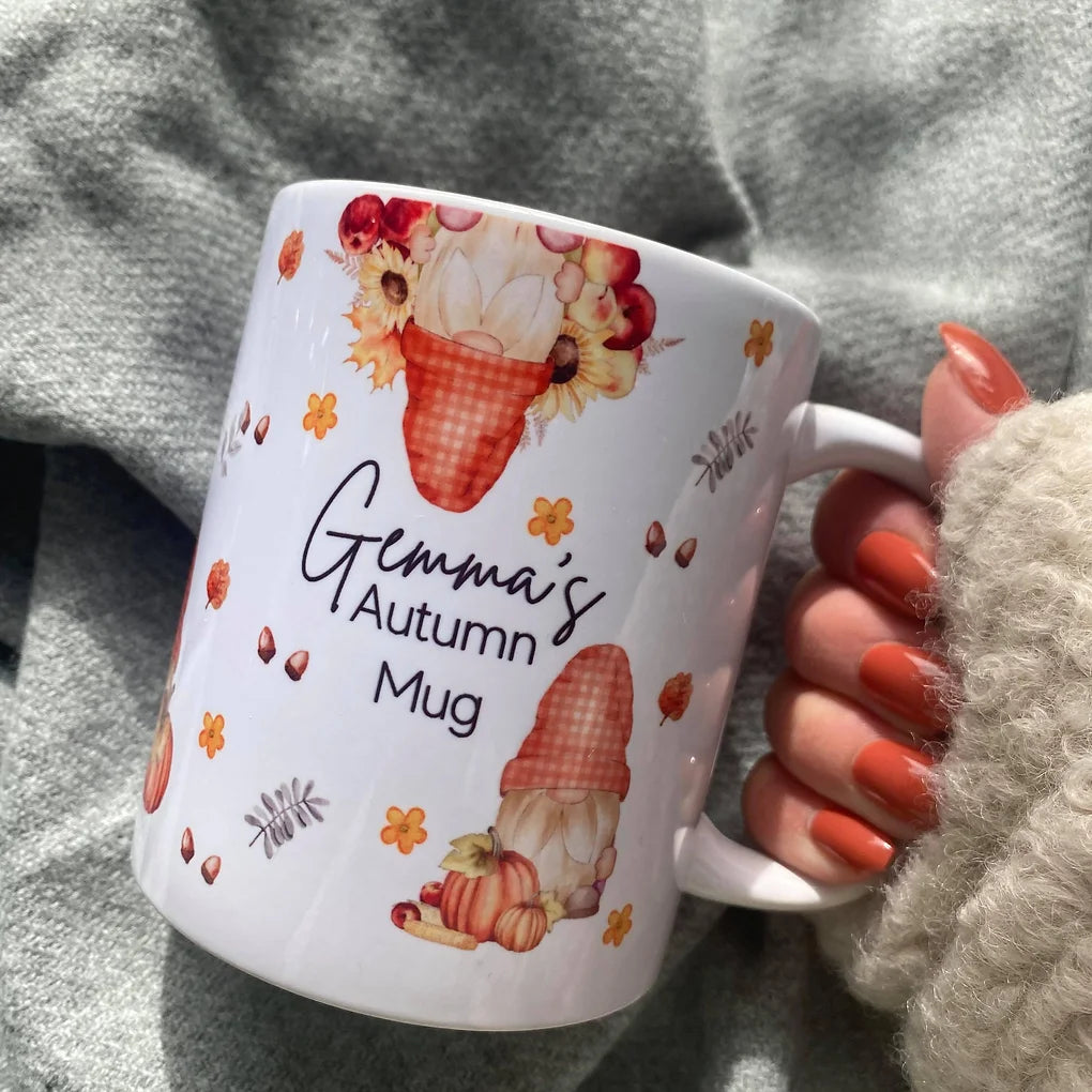 Personalised Autumn Gnomes Mug