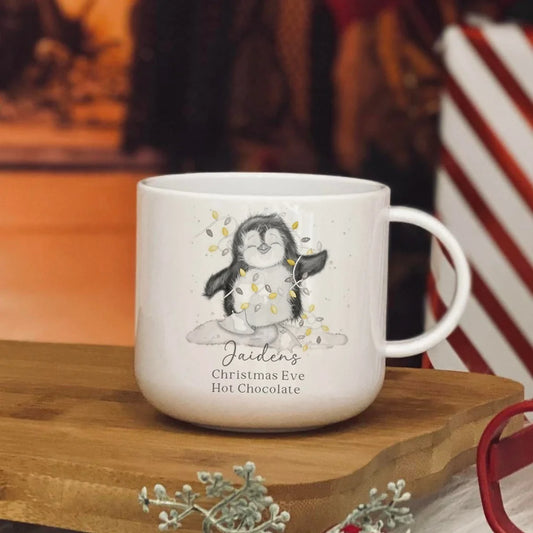 Personalised    christmas penguin   6oz unbreakable kids mug