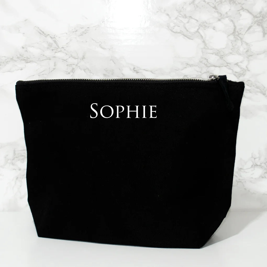 Personalised Cosmetic Bag - Makeup Bag - Accessory Pouch BLACK