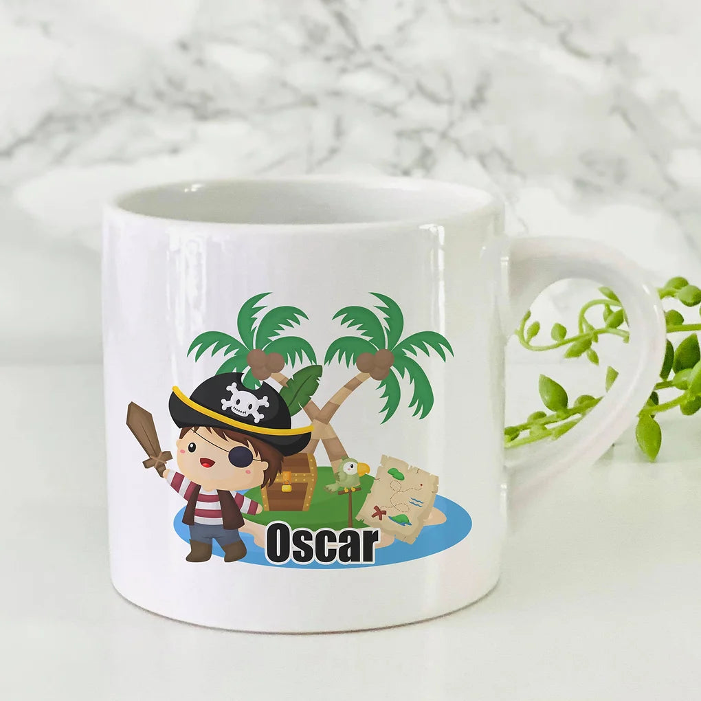 Personalised Childrens Pirate theme Mug - 6 OZ Mug -