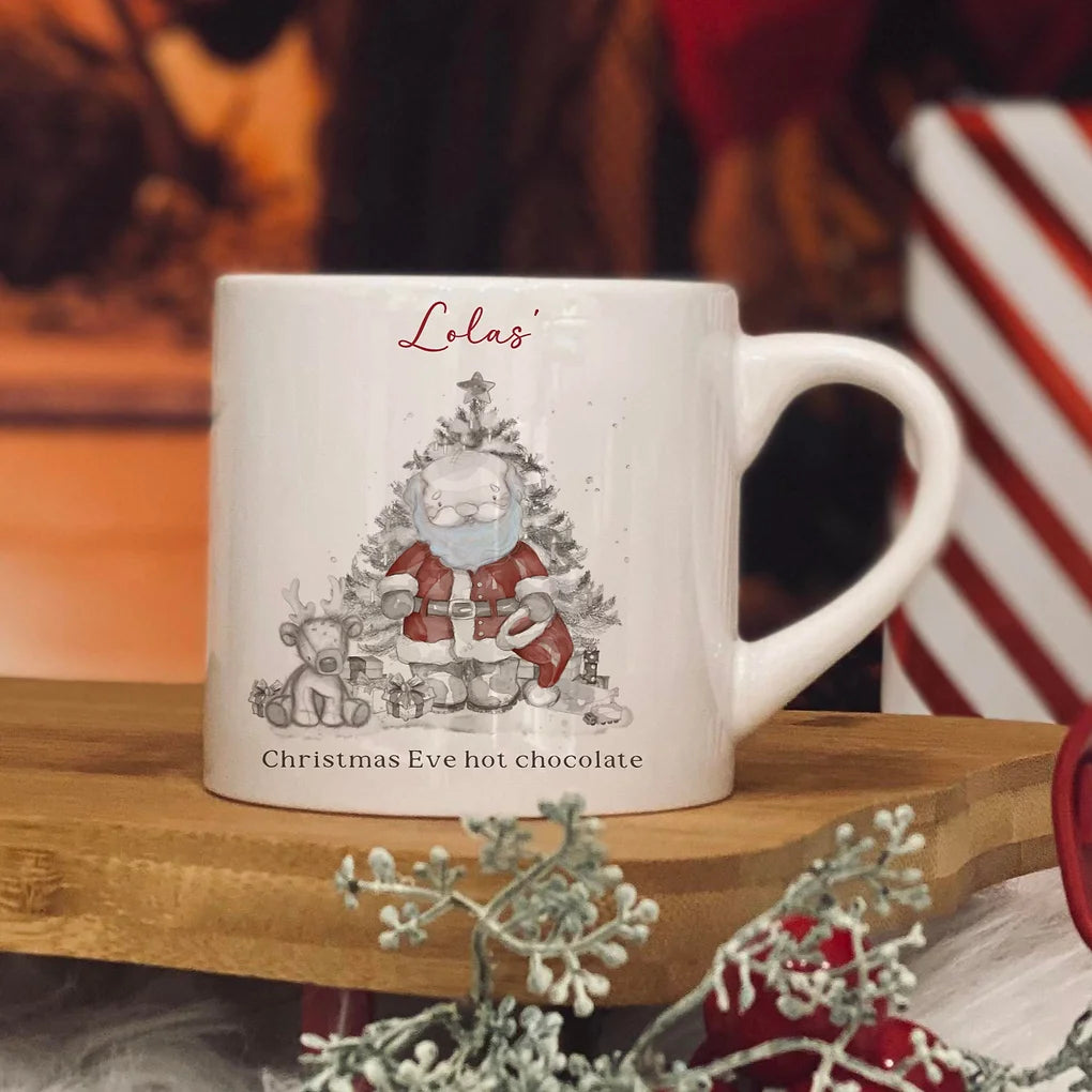 Personalised father christmas design 6oz  kids ceramic mug