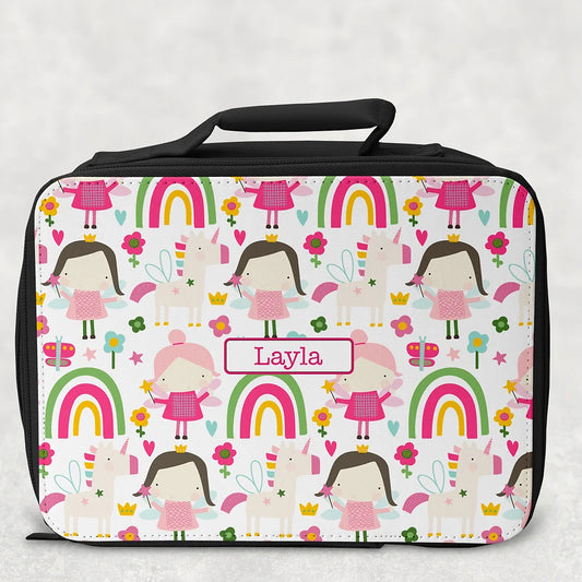 Personalised Lunch Bag - Fairy Rainbow theme.