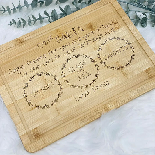 Personalised Bamboo Christmas Eve Santa Treat Board