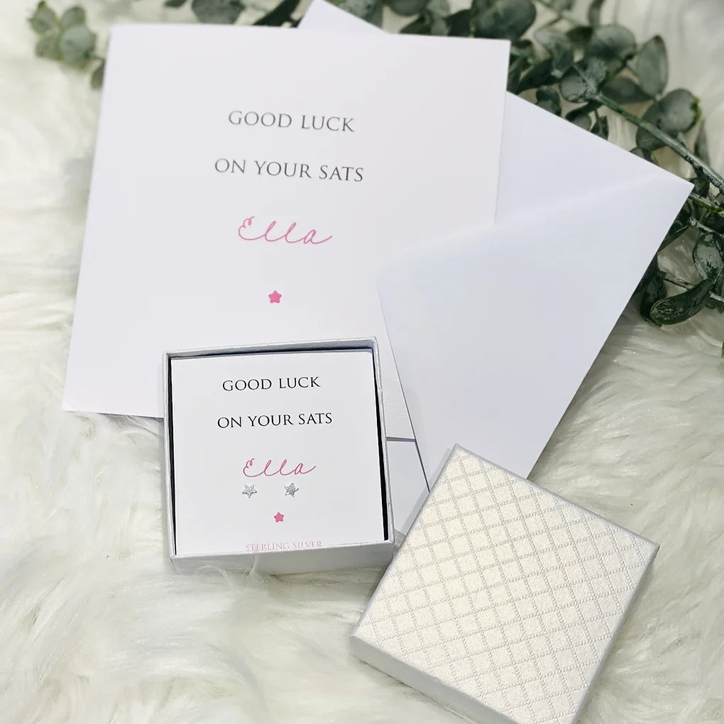 Good Luck in your Exams card and Earrings set