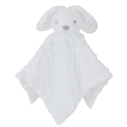 Embroidered White Baby Bunny Comforter