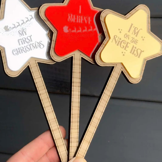 Cute Christmas wand photo prop - my first Christmas - nice list