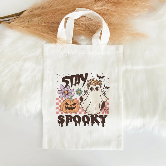 Stay Spooky ghost Trick or treat kids mini tote  Bag