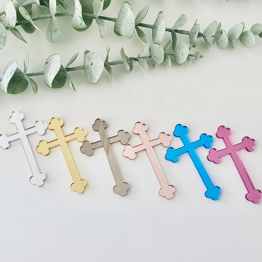 Acrylic Cross Cake Charm - Topper - Cupcake Topper