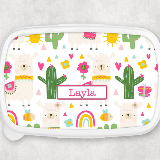 Personalised lunch / Snack Box - Llama Theme